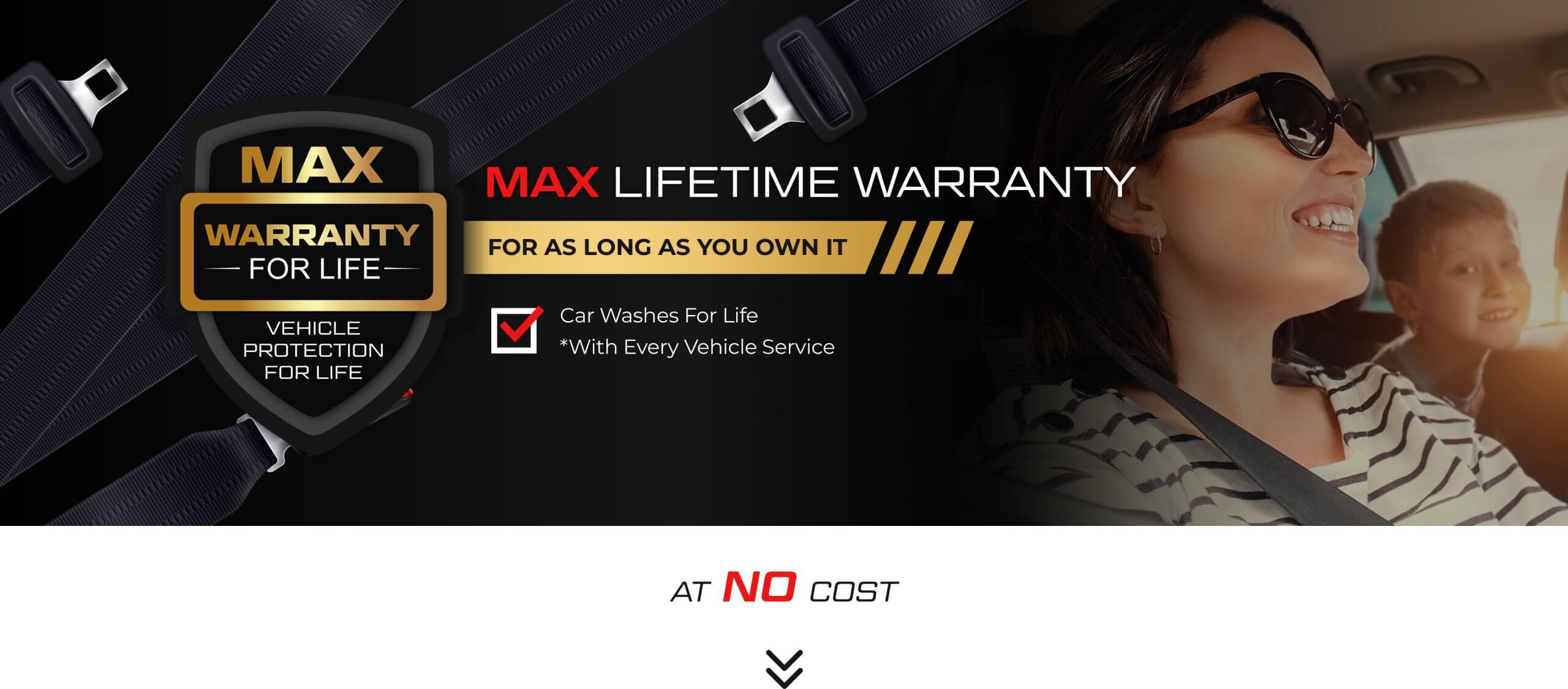 Max lifetime warranty at no cost.